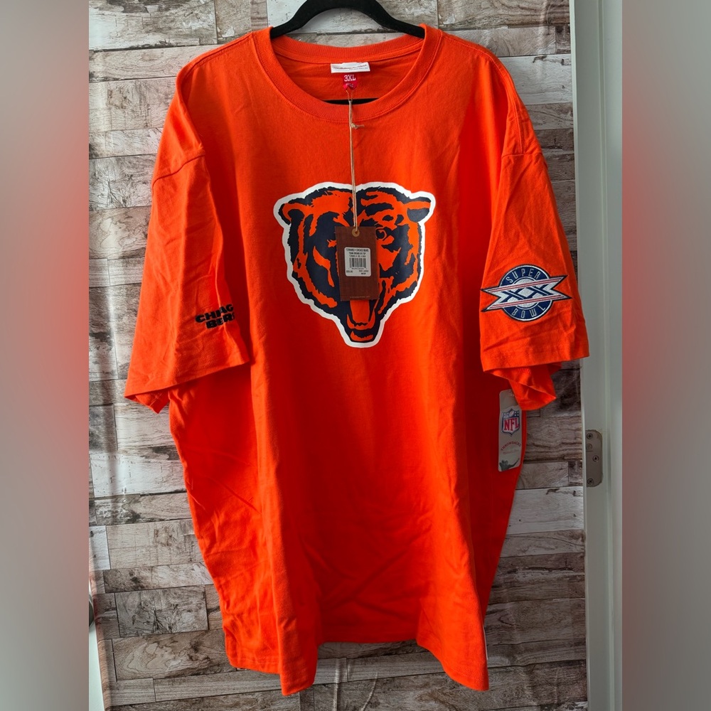 NWT Mitchell & Ness NFL Chicago Bears Orange Shirt 3X - Picture 3 of 14